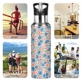 thumbnail image 7 of Yayeee 33oz Insulated Water Bottle Double Wall Stainless Steel with Flip Straw Lid, Small Pink Flower, 7 of 7
