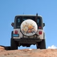 thumbnail image 5 of Spare Tire Cover Modern Watercolor Floral Elegant Waterproof Sun Protection Ink Oil Painting Watercolor Retro Tire Cover for Camper Trailer Truck SUV Universal 12inch, 5 of 8