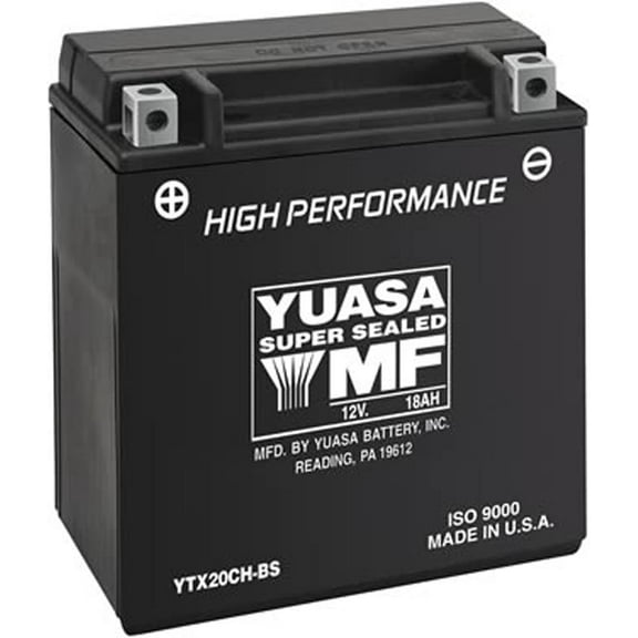 Yuasa YUAM6220C YTX20CH-BS Maintenance Free H Series AGM Battery with Acid pack