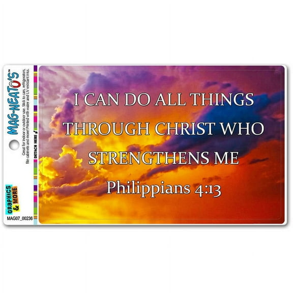 I Can Do All Things Through Christ Who Strengthens Me Religious Christian Automotive Car Refrigerator Locker Vinyl Magnet