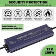 thumbnail image 2 of 12V LED Driver IP67 Waterproof 12V 100W Power Supply former 100-264V AC to 12Volt DC Low Voltag, 2 of 5
