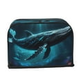 Zufioo Vintage Blue Pattern Whale Universal Four Slice Toaster Cover