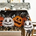 thumbnail image 3 of Halloween Tablecloth 60×120 Inch Rectangular, Black Orange Jack-O-Lantern Pumpkin Cobweb Washable Table Cover for Party Picnic Dinner Decor, 3 of 6