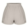 thumbnail image 4 of uublik Women's Shorts Super Soft Jean Shorts Casual Summer Beige, 4 of 5