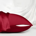 thumbnail image 3 of Red Silk Pillow Cases for Hair and Skin Made in USA, Real 22 Momme Mulberry Silk, Anti Acne Silk Pillowcase with Zipper, Organic, Hypoallergenic, Anti Wrinkle, 1 Pc 20"x26", 3 of 7