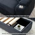 thumbnail image 4 of Aukfa 43 inch Corduroy Chaise w/ 2 Cupholders&Storage Ottoman, Plush Chair Bed, 3 Pillows, Gray, 4 of 15