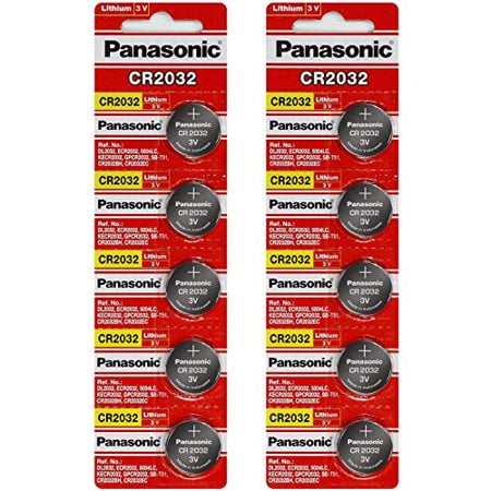 Panasonic CR2032 2032 ECR2032 3V Genuine Button Coin Cell Battery 10 Pack