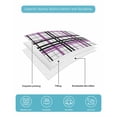 thumbnail image 5 of Quilts Twin Size, Purple Black Plaid Soft Comforter Bedding Set for Bed, Farmhouse Purple Black Checkered Lightweight Quilted Bedspread with Pillow Cover(2 Pieces) for All Season, 68x86 Inch, 5 of 6