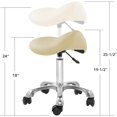 thumbnail image 2 of PetFurnishn Professional Ergonomic Saddle Stool, Cream - Adjustable Hydraulic Seat, Rolling Spa Salon, Massage, and Medical Office Chair with Swivel Wheels, 2 of 7