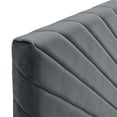 thumbnail image 4 of Pemberly Row Angular Channel Tufted Velvet Full/Queen Headboard in Charcoal, 4 of 11