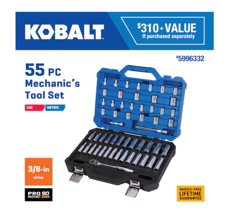 Kobalt 33-Piece Standard (SAE) and Metric Polished Chrome