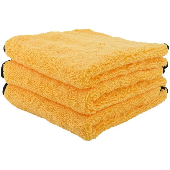 Professional Grade Premium Microfiber Towels for Cars, Gold, 16" x 16", Ultra-Soft and Scratch-Free Car Detailing Cloths for Trucks, Motorcycles, and More - 3 Pack