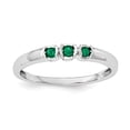 thumbnail image 2 of Sterling Silver Rhodium-plated Polished Emerald Ring, Size 6, 2 of 7