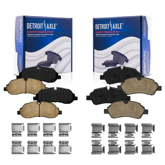 Detroit Axle - 4pc Brake Pads for Ford Transit-150 250 350 HD, 4 Front & Rear Ceramic Brake Pads w/Hardware Replacement