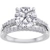 Pure Perfection Certified Bridal Ring with Brilliant Center Stone Made with Swarovski Zirconia