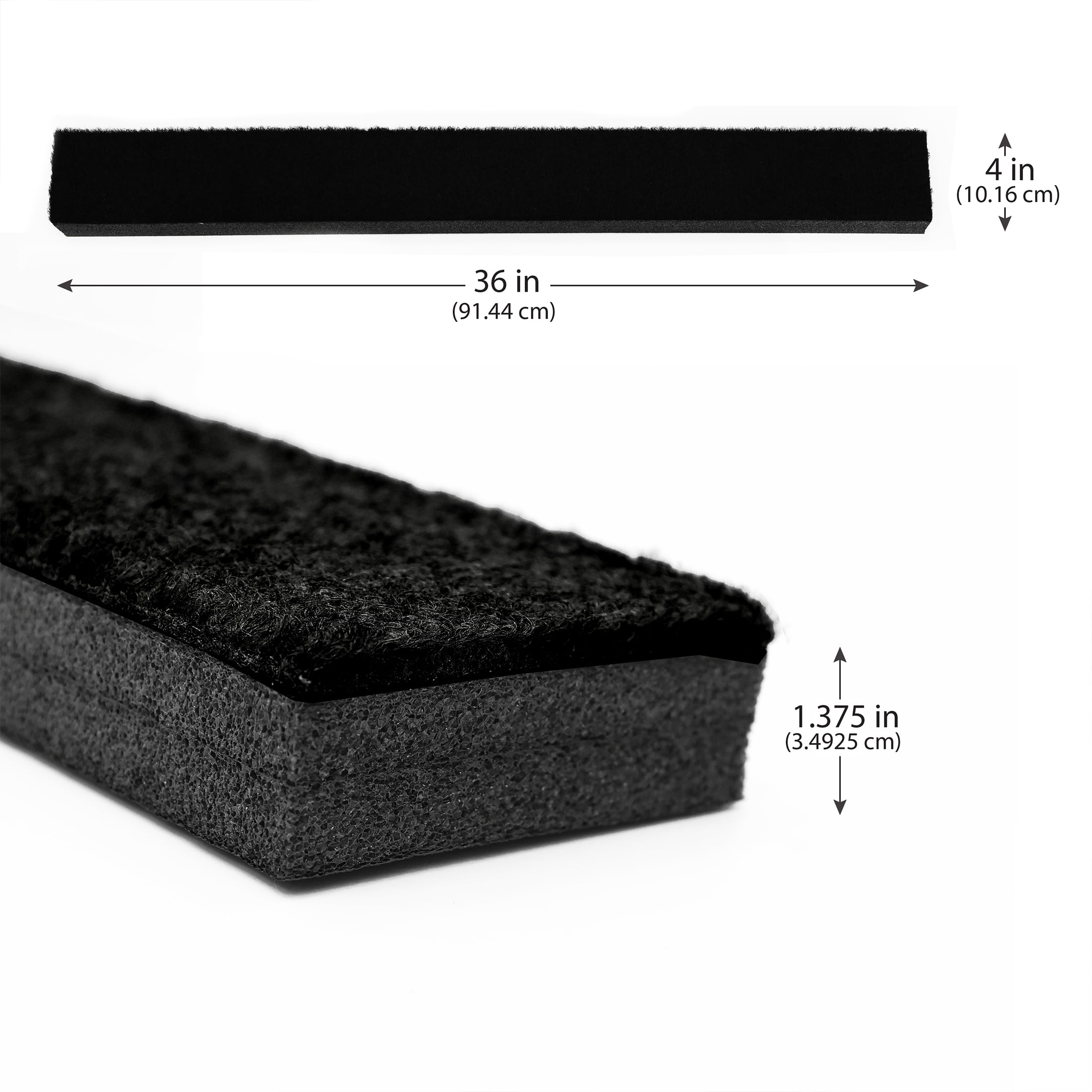 G-Floor Garage Wall Car Door Protector 1.375" Thick with Adhesive Strip Black 2 Pack 36" x 4"