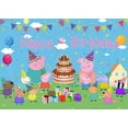 thumbnail image 3 of Fondo de decoración para fiesta de cumpleaños de Peppa Pig con dibujos animados para niños, suministros para fiesta de feliz cumpleaños, telón de fondo para fotografía de baby shower, 3 of 5