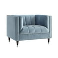 thumbnail image 6 of Nicole Miller Janie Velvet Club Chair Channel Tufted Nailhead Trim Metal Leg Tip, Slate Blue/Chrome, 6 of 9