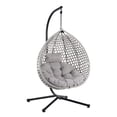 thumbnail image 4 of LEGAHOME Egg Chair, All-Weather PE Rattan Hanging Egg Chair Basket Chair with Stand and Removable Cushion, Wicker Swing Chair Hammock Chair for Indoor and Outdoor Use, Gray, 4 of 10