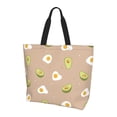 thumbnail image 2 of Fuzoiu Egg and Avocado Print Tote Bags for Women,Shoulder Bag, Gym Tote,Top Handle Ladies Shoulder Bags for Work Beach Travel and Shopping Grocery, 2 of 9
