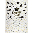 thumbnail image 1 of Graduation Photo Backdrop - Photo-Booth Background with Congrats Grad and Graduation Cap Design, White Photography, 1 of 5