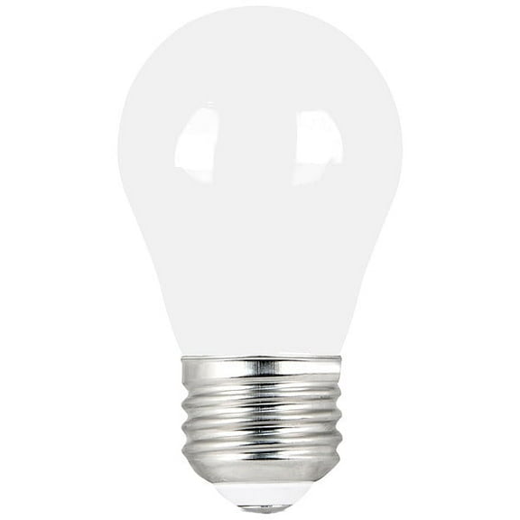 5 W, Compact LED Bulb, White, A15, 3000K Temp. Clear, Dimmable,PK2