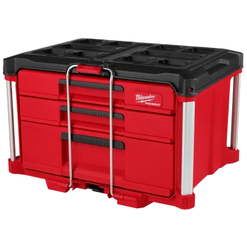 Milwaukee Coffre à Outils PACKOUT Modulaire de 22 Po à 3 Tiroirs, Boîte à Outils à Tiroirs Multiples avec Coins Renforcés en Métal