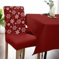 thumbnail image 5 of Christmas Chair Covers, Snowflake Winter Red White Vintage Stretch Parsons Chair Slipcovers Removable Kitchen Chair Protector Cover for Dining Room， Set of 4, 5 of 5