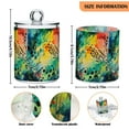 thumbnail image 5 of Yayeee 4 Pack Qtip Holder Bathroom Cotton Swab Canister with Lid Clear Dispenser Set, Colorful Plants, 5 of 6