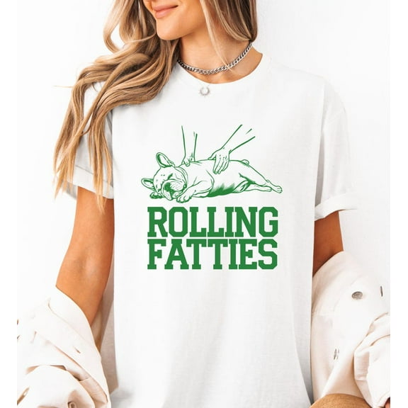 French Bulldog Rolling Fatties Unisex TShirt, Funny Dog Tee, Cute Dog Shirt, Dog Lover Gift, Dog Mom Shirt, Frenchie Shirt TH210590