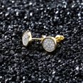 thumbnail image 6 of Leander 14K Golden Plated Screw Back Earrings For Men 5A+ Cubic Zirconia Cluster Round Stud Earrings Hypoallergenic For Men Aretes De Hombre, 6 of 6