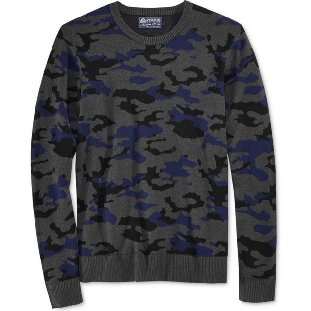 Suéter con estampado de camuflaje American Rag para hombre azul mediano Pull-over