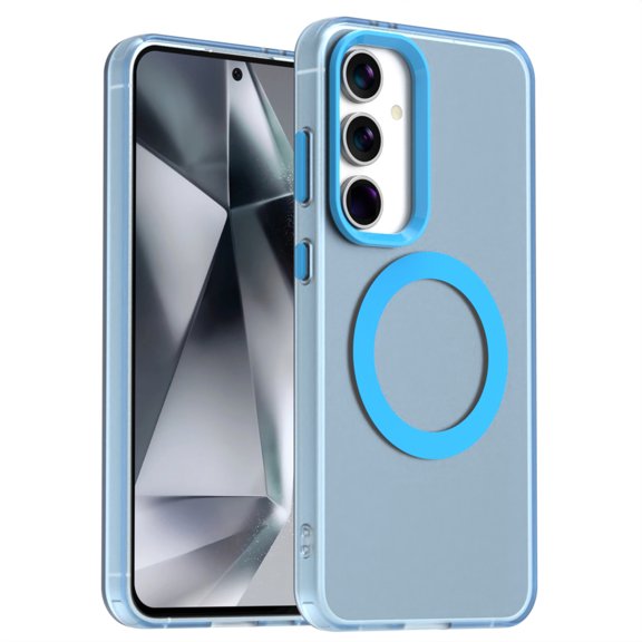 Magnetic for Samsung Galaxy S23 Case [Compatible with Mag-Safe] Skin-Feel Rugged Hybrid Phone Case Slim Shockproof Women Men Girls Protective Cover Case for Samsung Galaxy S23, Blue