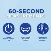 Veridian 60-Second Digital Thermometer | Fever Alert, Memory Recall | Rigid Tip | Water-Resistant | Case + Probe Covers