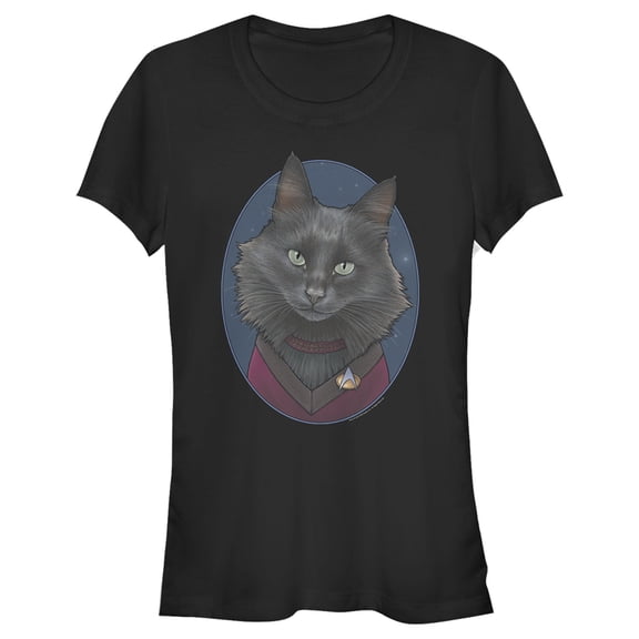 Junior's Star Trek: The Next Generation Officer Deanna Troi Cat Graphic Tee Black 2X Large