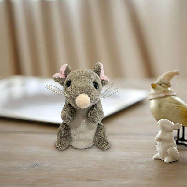 Marionnette à Doigt Animal Souris En Peluche – Jouet Interactif 9 Cm – Raconte-Histoires, Éducatif Pour Coordination Et Imitation