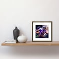thumbnail image 2 of American Football Player 87 Shirt Purple Green Orange Oil Painting Square Wooden Framed Wall Art Print Picture 8X8 Inch, 2 of 4