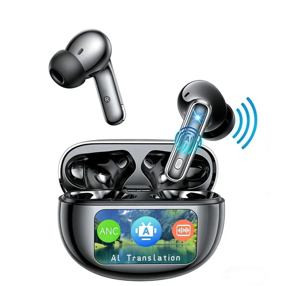 AI Translation Earbuds Real Time,188 Language Translator Earbuds, Audifonos Traductores Inglés Español,3-in-1 Translating Device,Noise Cancelling Translate Ear Buds with for Travel & Business Meeting