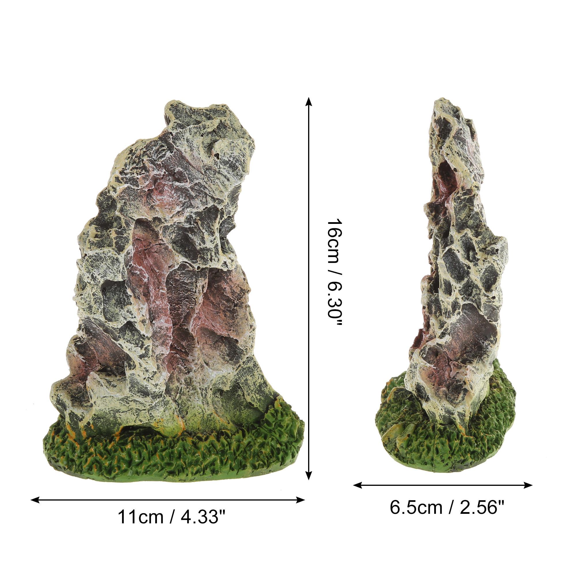 Unique Bargains Aquarium Landscape Mountain Decoration Artificial Aquatic Terrariums Stone White Green 6.30" Height