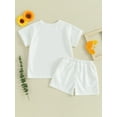 thumbnail image 3 of Bagilaanoe 2pcs Toddler Baby Girl Shorts Set Short Sleeve T Shirt Tops + Shorts 2T 3T 4T 5T 6T Kids Casual Summer Clothes, 3 of 8