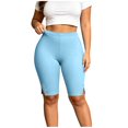 thumbnail image 2 of Vhkiploz Plus Size Summer Bike Shorts for Women's Elastic High Waist Beach Yoga Running Shorts Solid Side Split Sporty Workout Athletic Shorts, L-5XL, 2 of 9