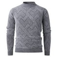 thumbnail image 4 of Puntoco Sweater Autumn and Winter New Men Solid Color Round Neck Sweater Fashion Casual Pullover Sweaters Sweater Gray M(M), 4 of 9