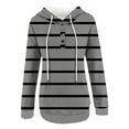 thumbnail image 3 of jsaierl Striped Hoodies for Women Button Up Trendy Drawstring Hooded Pullover Sweatshirt Long Sleeve Tunic Shirt Blouse, 3 of 4