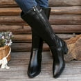 thumbnail image 6 of Black Females Pointed Toe Boots With Platform Design For Autumn And Winter Wear Comfortable And Functional With Side Zipper, 6 of 7