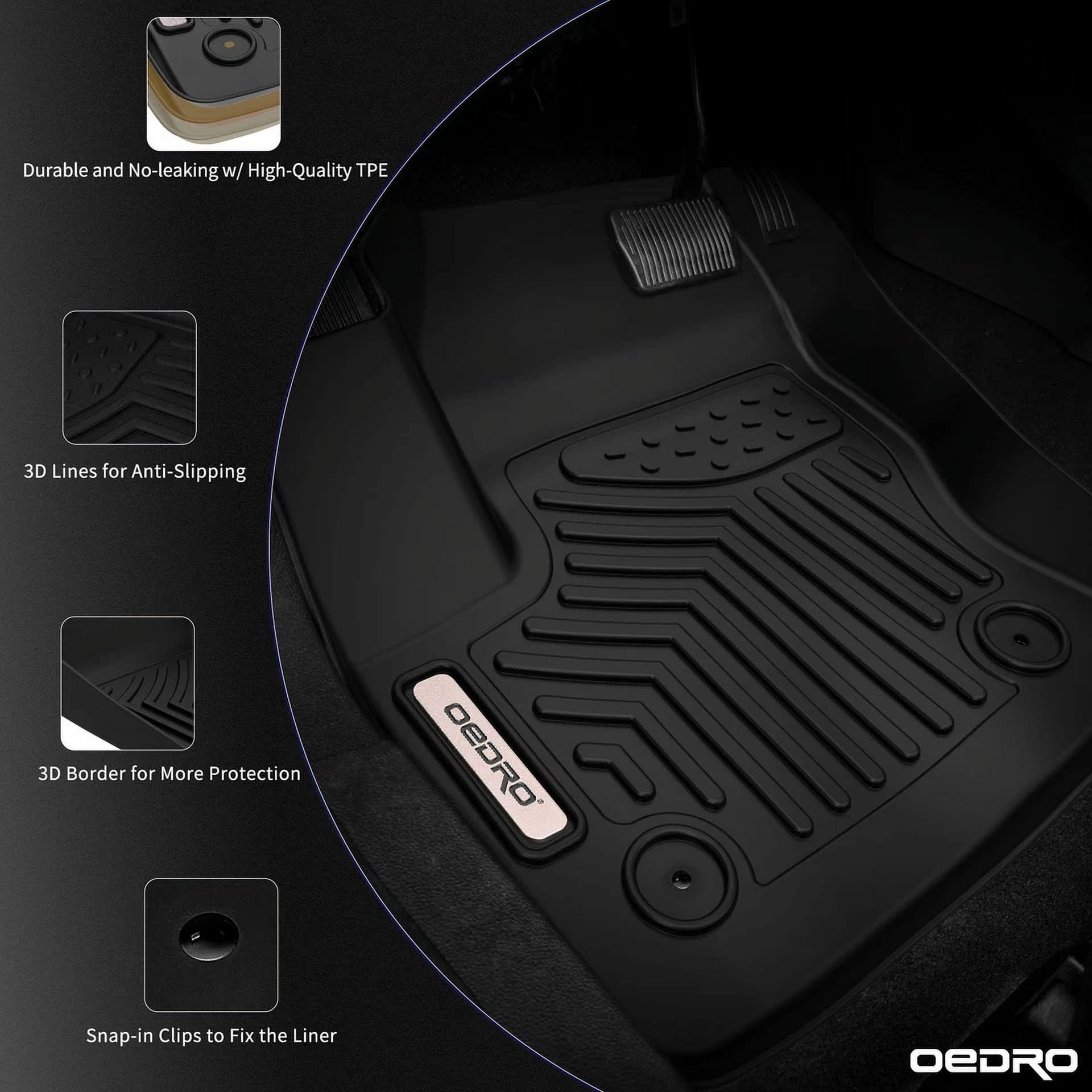 RVNI Floor Mats for 2018-2024 Ford Expedition/Expedition Max Bench 8-Seater TPE All Weather Trunk Mat with Backrest Anti-Slip