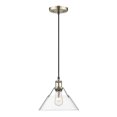 thumbnail image 1 of Orwell 1-Light Pendant in Aged Brass with Clear Glass, 1 of 3