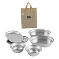 thumbnail image 5 of Colaxi Stainless Steel Plates and Bowls Camping Cookware Set Lightweight Salad Bowl 6x Camping Mess Set for Camp Family Beach Picnic, 5 of 9