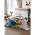 thumbnail image 2 of Twin XL Flat Sheet 66"x102", Hummingbird Soft Lightweight Bedding Flat Sheets Only, Spring Farmhouse Oil Painting Sunflowers Brushed Microfiber Top Bed Sheet, Breathable StainResistant Bedsheets, 2 of 9