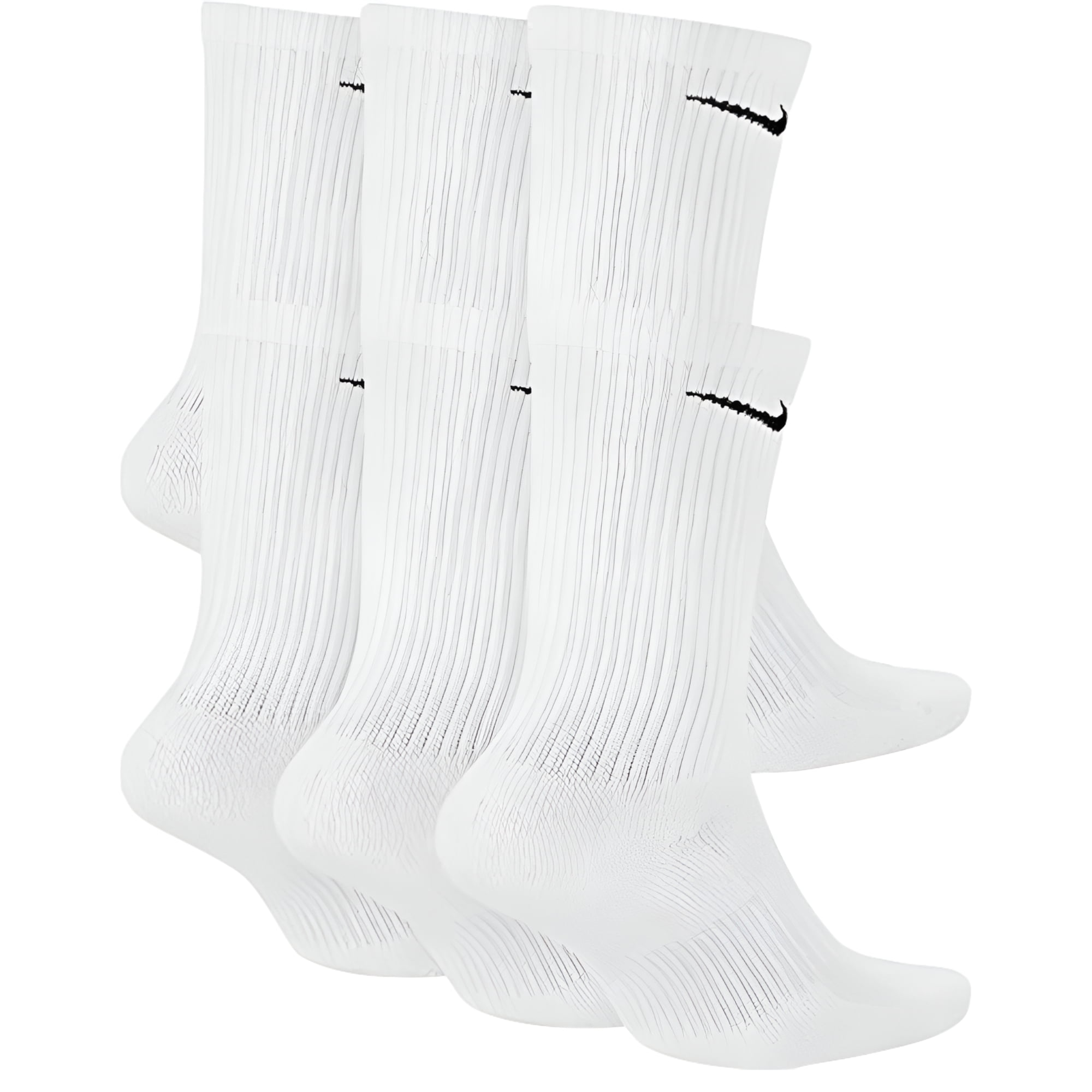 Men's Nike 6-pack Everyday Plus Cushion Crew Training Socks Color: White Size: 12-15