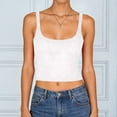 thumbnail image 2 of NIEWTR Women Summer Boho Tie Front Lace Trim Tank Tops Beach Button Down Top Sleeveless Mesh Chiffon Crop Tops Clothes Womens Tank Summer Tank (L,A145-White), 2 of 7